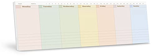 Oriday Wochenkalender-Notizblock, Abreißblock (Regenbogen) – Tages-, Wochenplanungsblöcke