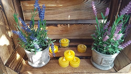 Bougies chauffe-plat en cire d'abeille pure (10 bougies chauffe-plat).