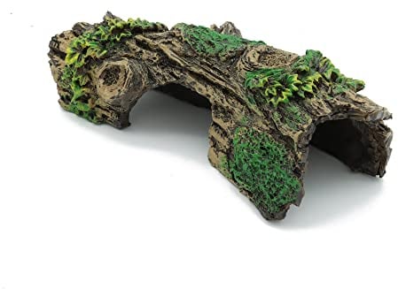 JIH Aquarium Decorations Resin Hollow Tree Trunk Ornament, Bettas House Cave Wood House Decor for Fish Tank (HS-SP207)