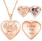 U7 Collana Donna con Foto Personalizzata Medaglione Cuore Rosa Fiore Ciondolo Portafoto Personalizzato + Catena Regolabile, Placcato Oro Rosa, Regalo per Natale Anniversario Compleanno