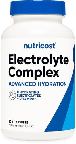 Nutricost Electrolyte Complex Advanced Hydration (120 Capsules) - 8 Hydrating Electrolytes & Vitamins, Gluten Free, Non-GMO, Vegetarian