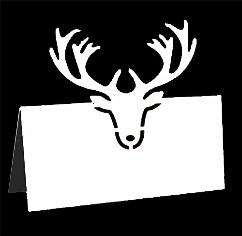 GIVBRO Tischkarten Namens-Tischkarten Weihnachten Hirsch Form Sitzplatzkarten für Hochzeit Bankett Party Dekoration 50 Stück