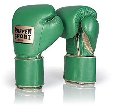 Paffen Sport «PRO Wide» Boxhandschuhe mit Klettverschluss; grün/Gold; 12UZ