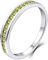 YL Damen Ewigkeitsring 925 Sterling Silber Schliff August Geburtsstein Peridot Zirkonia Jahrestag Verlobungsring(Größe 56）