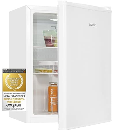 Exquisit Mini-Kühlschrank KB60-V-090E weissPV | 52 Liter Volumen | Mini Kühlschrank für Getränke | Kühlschrank klein ohne Gefrierfach