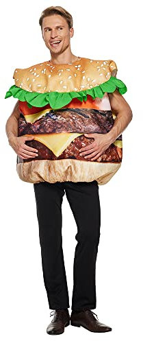 EraSpooky Sponge Burger Kostüm für Erwachsene für Halloween, Karneval, Cosplay, Themenparty