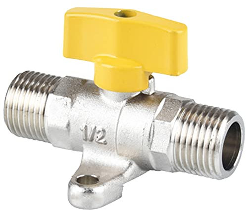 Connecteur de tuyau, robinet à boisseau sphérique à filetage mâle 1,27 cm, valve à gaz avec base, intersection de raccord d'arrêt, cannelé de tuyau (type C)