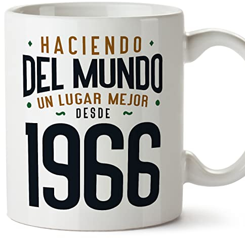 MUGFFINS Tazas 1966 Cumpleaños - En Español - Haciendo del Mundo un Lugar Mejor - 11 oz / 330 ml - Regalo original y divertido