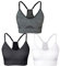 SEGRILA Damen Sport BH Set Ringerrücken Ohne Bügel Yoga Bustier Gepolsterter Fitness Training,Schwarz,Elfenbeinweiß,grau,S