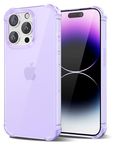 Svanove Custodia Transparente in Silicone TPU Morbido per iPhone 14 Pro Max, con Protezione Antichoc e per la Camera, Lilla