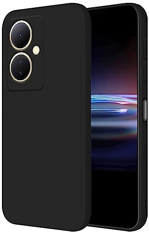 HONLEN Hülle für vivo V29 Lite 5G / vivo Y78+ Schutzhülle Case, (6.78 Inches) Liquid TPU Silicone Handyhülle mit Fallschutz Silikon Cover Schwarz