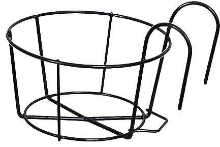 F Fityle Garde-Corps jardinières Porte-Pot de Fleur Ronde clôture étagère conteneur Fer Art paniers Suspendus Fer Art Support pour extérieur Balcon Pont Porche, Noir 12cm