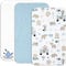 Lovely Hippo 2X Spannbettlaken 100% Baumwolle + 1X Matratzenschoner 100% wasserdichtem Material - Set 3X - Kompatibel Chicco, Kinderkraft (Safari Blau, 50 x 83 cm)