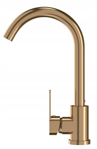 Granitan Küchenarmatur PRESTIGE, Spültischarmatur 360° drehbarem Auslauf | Hochdruck Wasserhahn, Mischbatterie fur Küche mit Keramikkopf, Kitchen Tap, Rose Gold