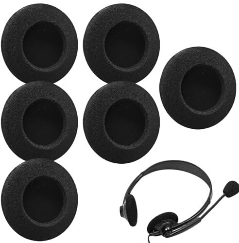 6 PCS Headphone Covers, Ear Cushions Foam Headphone Pads Replacement Ear Pads for Plantronics, PX100, PX200, PX80, H91, HD56, H51N, H51 and Most Standard Size Office Headsets Pads