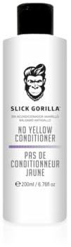 Slick Gorilla Anti-Gelb-Conditioner No Yellow für Blonde und Grauen 200 ml | Mit violetten Pigmenten, Rosenextrakt und Leinöl hilft, gelbe Reflexe zu neutralisieren.