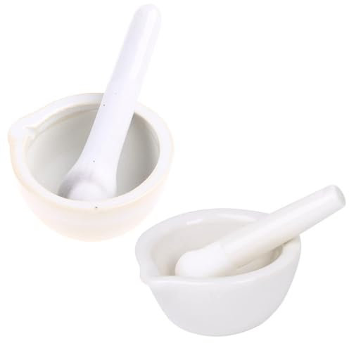FackLOxc Porcelain Mortar And Pestle Set White Mixing Crusher Storage Bowl Combination For Spices For Pill Crusher Accesso Mortar Pestle