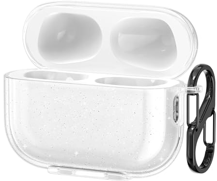 kwmobile Hülle kompatibel mit Apple Airpods Pro 2 Hülle - Glitzer Case aus TPU Silikon - Kopfhörer Schutzhülle - Tasche in Transparent