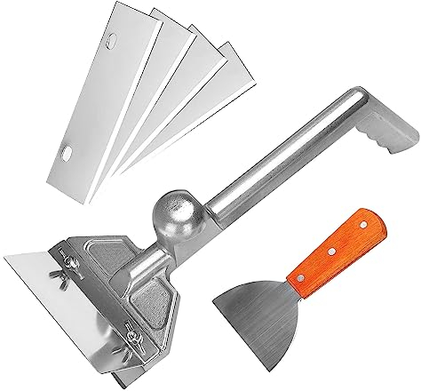 Grillspachtel Schaber, Profi-Wender/Grill-Spachtel mit 4 Klingen, Edelstahl Grillen Reinigen Set, Grillzubehör, Pizzaspatel für BBQ/Küche/Kochen/Reinigen