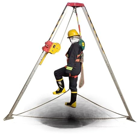 Ausrüstung für beengte Räume, 7 Fuß verstellbare Beine, 1200 lbs 1800 lbs 2600 lbs Winde, kommerzielles Feuerlösch-Rettungsstativ mit selbstsichernder Vorrichtung für Abwassertunnel/Keller (Größe: 1