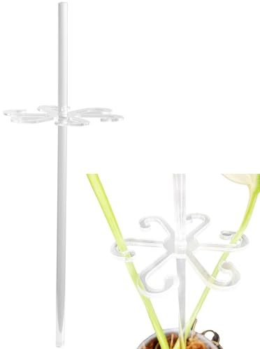 Pflanzenstielhalter, Pflanzenstützpfahl - Acryl-Zimmerpflanzen-Stielstützen - Pflanzenstiel-Trainer, Stützklammern für Gemüse, drinnen und draußen, Pflanzen, Orchideen, Rosen, Blumen, Ranken