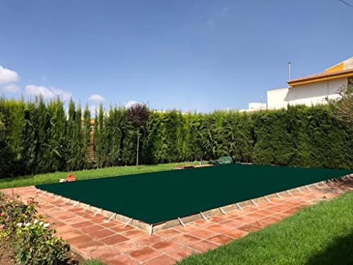 Cobertor o Lona para Piscina | 4 x 9m | con 15cm Extra por Cada Lado (4,3 x 9,3m) | Color Musgo | Fácil de Instalar