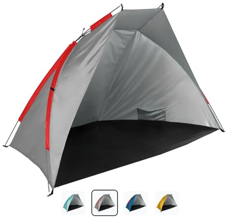 AQUASTIC Strandzelt Concielo Leichtes Kompaktes und Schützendes Zelt mit UPF 50 120x210x120 cm aus Strapazierfähigem Polyester und Glasfaser Ideal für den Strand Farbe Grau