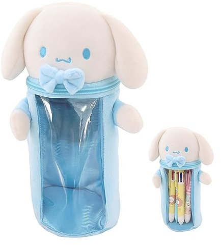 HOOKTA Purin Federmäppchen mit Durchsichtigem Fenster Reißverschluss Smoothy Federmäppchen Make-up Tasche Duarable School Kitty Federmäppchen für Teenager Mädchen Jungen (Blau)