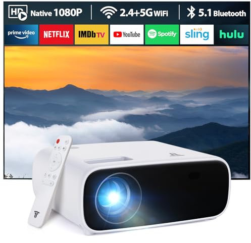 ZDK 2024 New Mini Projector with 5G WiFi, Full HD 1080P, 4K Supports BT 5.3 Projector for Home Cinema, Compatible with Smartphones, Android/iOS/ PS5/XBOX.Black