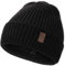 Wmcaps Mütze Herren Winter, Thermo Strickmützen für Herren, Warme Fleece Laufmütze Beanie Damen Herrenmütze Winter, Winddichte Wintermütze Männer Gefütterte und Gepolsterte (Dunkelgrau+Schwarz)