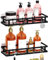 Wisfame Duschablage Ohne Bohren 2 Stück, Schwarz Badezimmer Organizer Duschregal Ohne Bohren, Edelstahl Badregal Shampoo Halterung für Dusche mit 8 Haken