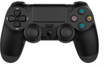 RevolutionLine - Mando Bluetooth Inalámbrico Doubleshock P4 para PS4 y PC | Panel táctil y entrada jack para auriculares | Barra de luz integrada y altavoz | Diseño ergonómico | Control preciso