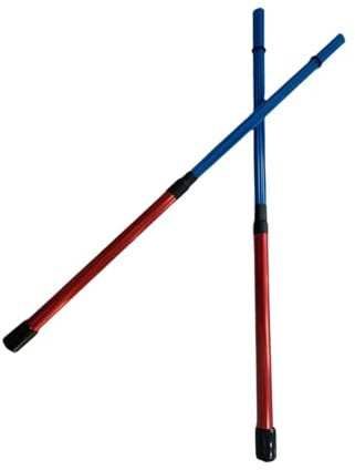 JISADER Baquetas de 40 cm de largo, empuñaduras suaves, silenciosas, crean un sonido ligero, escobillas de batería, baquetas para niños y adultos, rendimiento, Rojo Azul