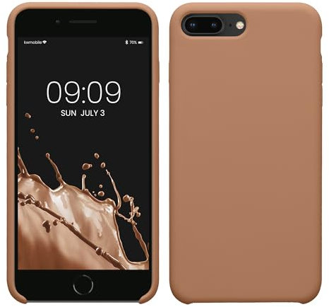 kwmobile Carcasa Compatible con Apple iPhone 7 Plus/iPhone 8 Plus Funda - Case TPU y Silicona antigolpes - Apto Carga inalámbrica - café Capuchino