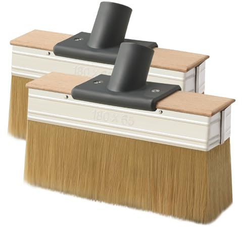 Mitclear Deckenbürste, 18cm Tapetenbürste, Holzbürste, Pinsel Holzlasur, Kleisterbürste, Terrassenstreichbürste, Flächenstreicher, Malerbürste, Borstenpinsel, Lasurpinsel Holz Außen, Flächenpinsel