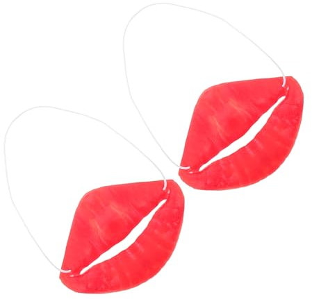 KONTONTY 2er Wurstmaul Halloween-Dekoration Cartoon-rote Lippen Lustiges Spielzeug Latexornament Für Party Festivals 80-100 Zeichen