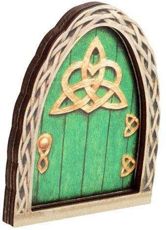 BESPORTBLE Feentor für kindergeschenke Gartenaccessoire Kinderzimmerdekoration bastelzeug Haustürdekoration künstlicher Farn Mini Puppenhaus Holztür Feentür schmücken hölzern