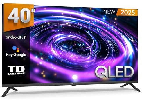 TD Systems - Smart TV 40 Pulgadas QLED sin Marcos, Android 11, Google Assistant, Control por Voz, televisión TDT 2025. Televisor con 3 años de Garantia - PRIME40C20GLQ