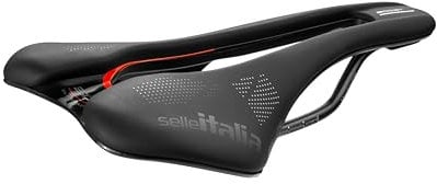 Selle Italia SLR Boost KC TM Superflow - Sella Bicicletta con Design Classico SLR, Sella Bici da Strada Comoda in Telaio Manganese e Foro Superflow - Taglia L3, Nero/Rosso