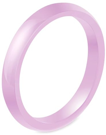Calefee Ringe Damen Verlobungsring, Ring Keramik Rosa Eheringe Modeschmuck Bandring Breit 3 mm, Größe 54