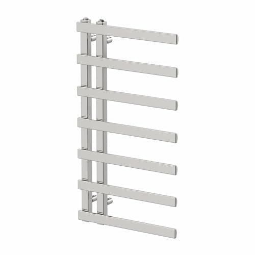 Radiant Living® 900 x 500mm Twin Valve Flat Heated Towel Rail Radiator Modern Central Heating Bathroom Warmer Wall Mounted Ladder Rad, Chrome