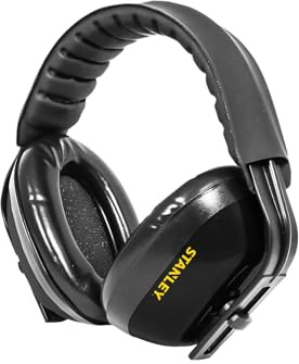 STANLEY SY345HC Padded Ear Defenders – Lightweight Hearing Protection with Foam-Filled Earcups, Adjustable Padded Headband, 26dB SNR – Comfortable Noise Reduction for Work & DIY