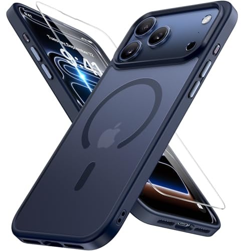 Miracase for iPhone 17 Pro Max Case with MagSafe & Screen Protector, Blue | TOP Military-Grade Protection, Strong Magnet, Shockproof, Scratch-Resistant, Velvet Touch for iPhone 17 Pro Max Cover 6.9