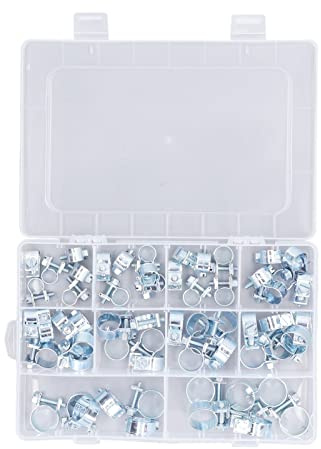 Baxnore 60 PCS T Bolt Hose Clamp Adjustable Galvanised Iron Pipe Tube Hose Clamp Tool for Water Pipe