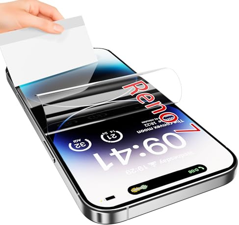 JUVENPROTO Pack de 3 para Oppo Reno 7 Protector de Pantalla TPU, Desbloqueo por Huella Digital, HD, Resistente a Arañazos, Sin Burbujas, Ultrafino, Fácil de Instalar