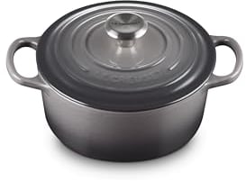 Le Creuset Signature Cocotte en fonte avec couvercle, Ronde, Ø 18 cm, 1,8 L, Pour tous types de cuisinières (y compris à induction), Flint (Gris)