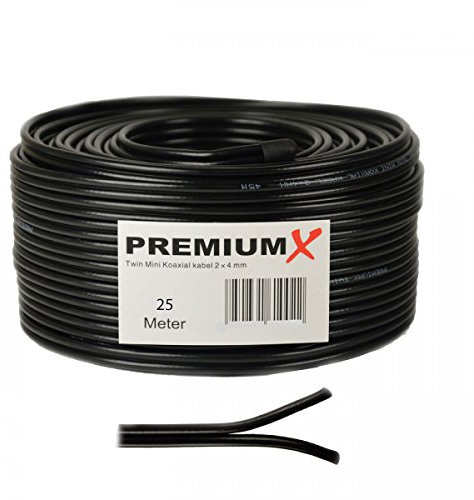 Premium X Cavo Coassiale Doppio 25m Bianco/Nero per TV