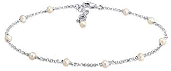 Elli Fußschmuck Damen Fußkettchen Elegant mit Süßwasserzuchtperle in 925 Sterling Silber