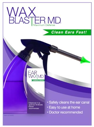 eosera Wax Blaster MD Ohrenschmalz-Reinigungssystem mit 5 ct Einweg-Ampullen – komplettes Ohrenschmalz-Bewässerungsset für hartnäckige und routinemäßige Ohrenschmalz-Reinigung – klinisch nachgewiesene