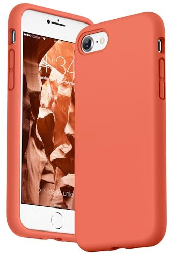 SURPHY Cover Compatibile con iPhone SE 2022 5G, Custodia per iPhone SE 2020, iPhone 8 e iPhone 7 Silicone Cover Antiurto con Fodera in Microfibra, iPhone SE 3 e 2 Case 4.7, Mandarino